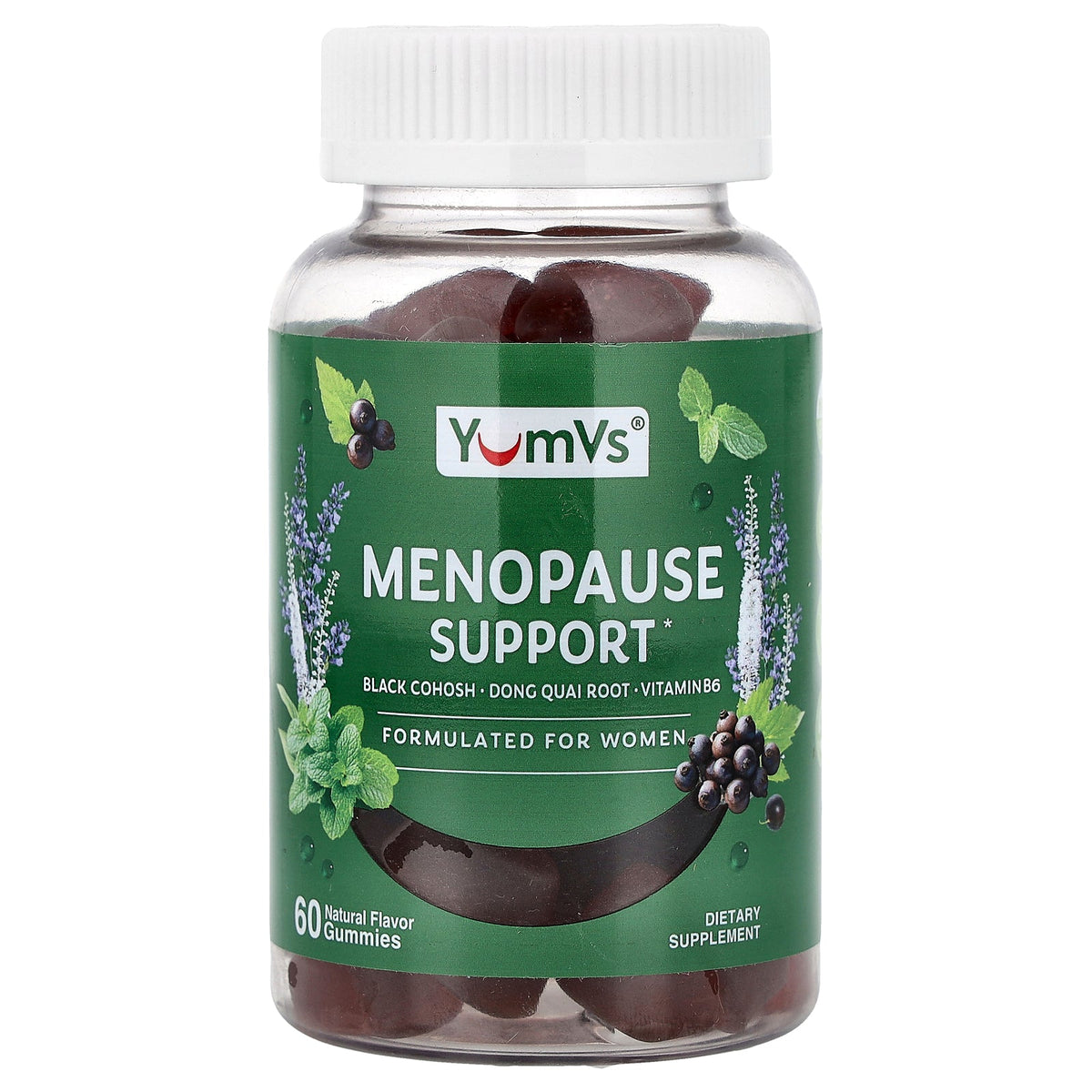 YumVs, Menopause Support Gummies, Natural, 60 Gummies