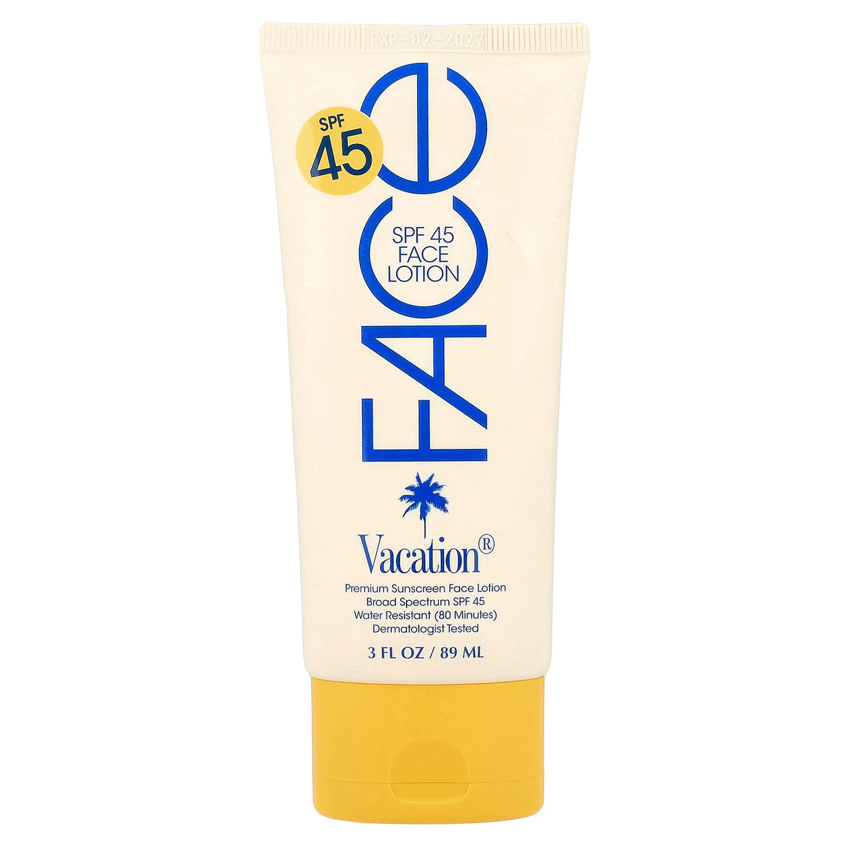Vacation, Premium Sunscreen Face Lotion, SPF 45, 3 fl oz (89 ml)