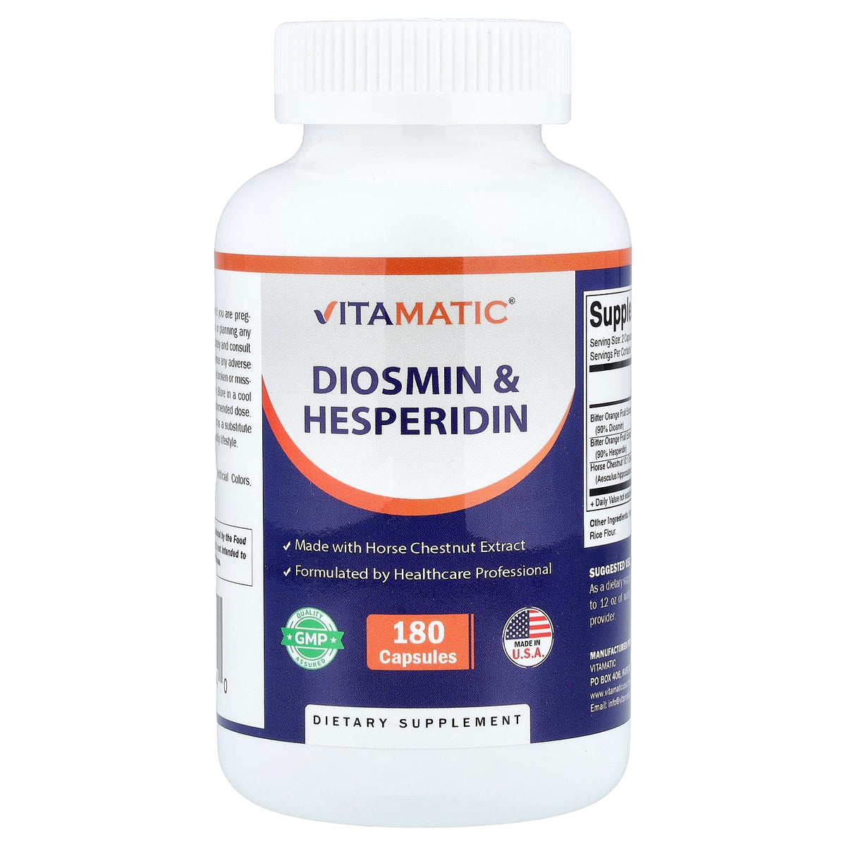 Vitamatic, Diosmin & Hesperidin, 180 Capsules