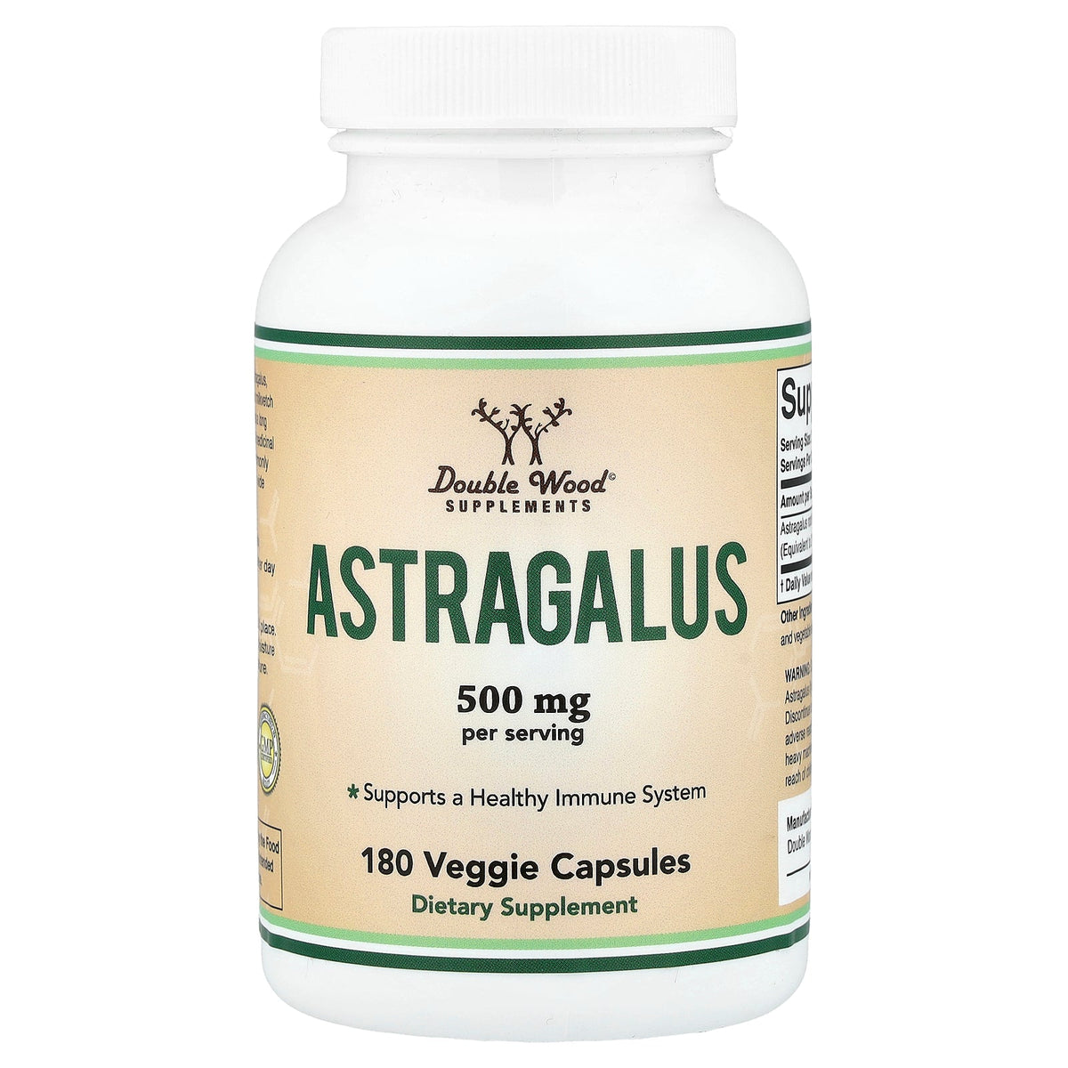 Double Wood Supplements, Astragalus, 180 Veggie Capsules (250 mg per Capsule)