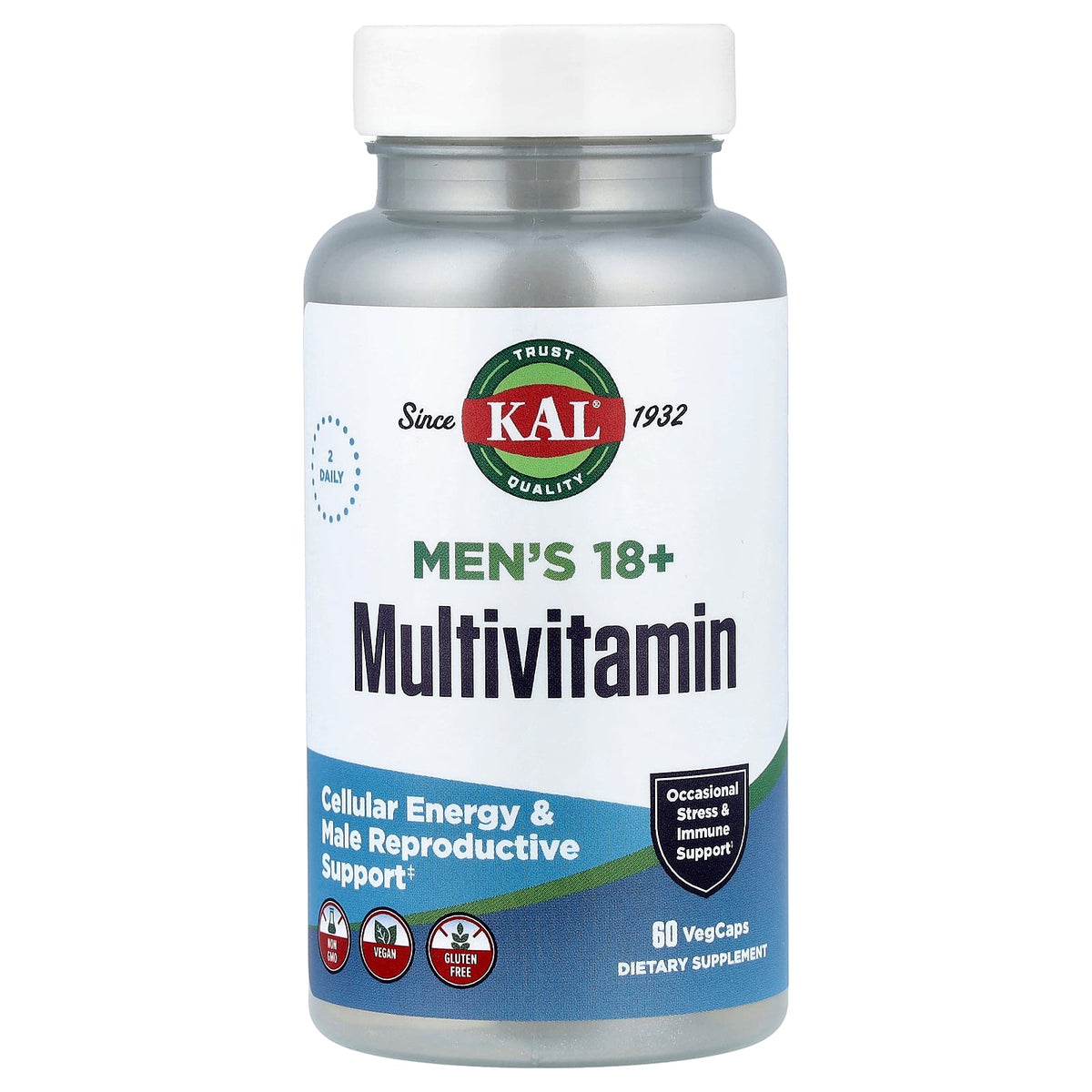 KAL, Men's 18+ Multivitamin, 60 VegCaps