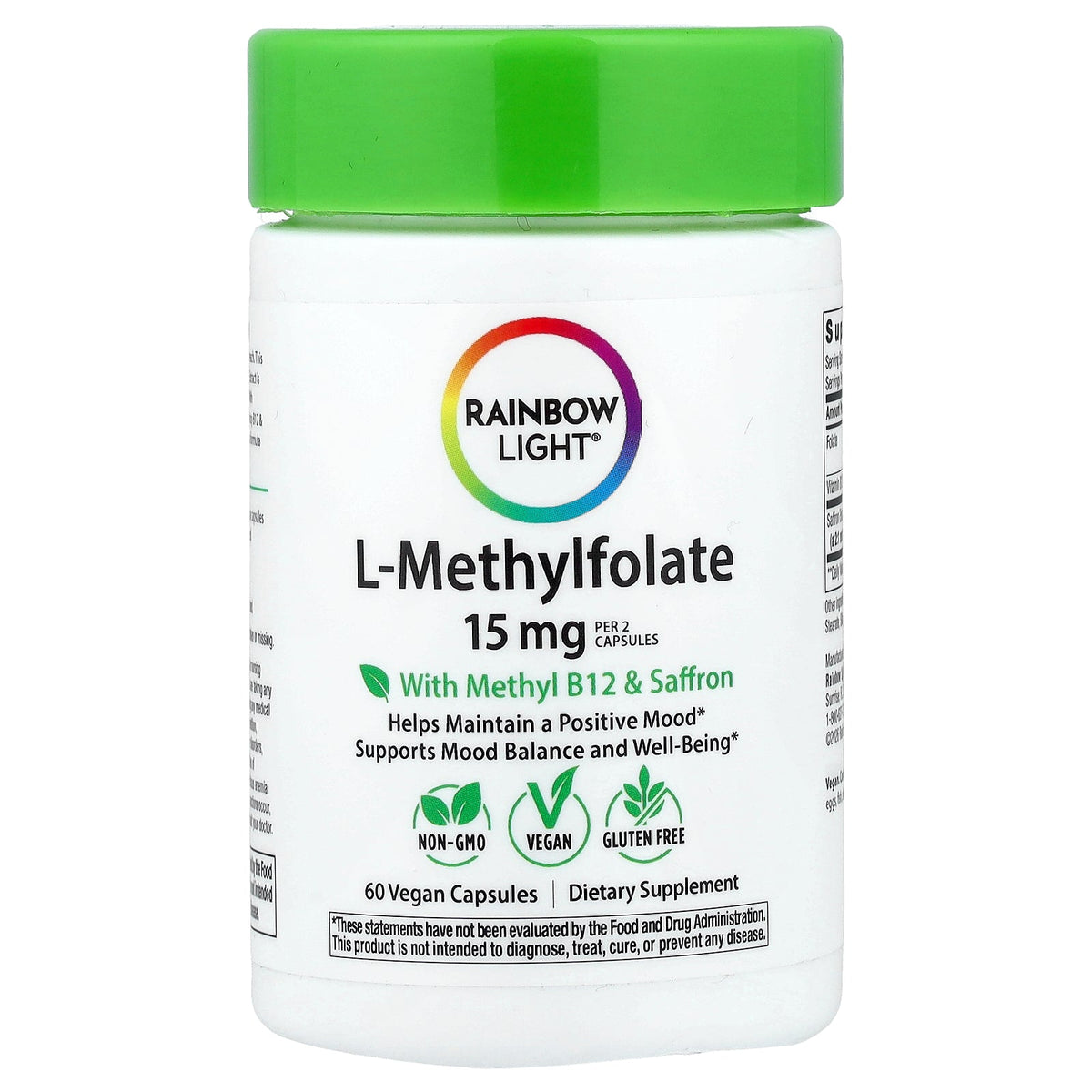 Rainbow Light, L-Methylfolate, 60 Vegan Capsules