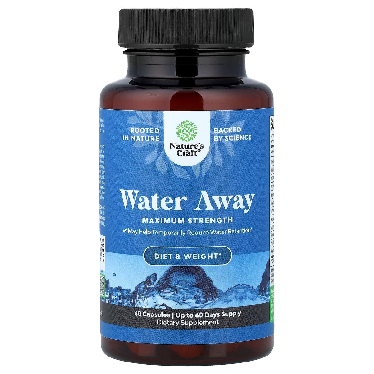 Nature's Craft, Water Away, 60 Capsules
