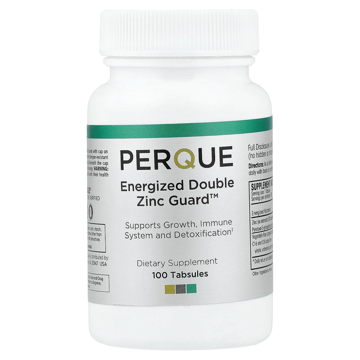 PERQUE, Energized Double Zinc Guard™, 100 Tabsules