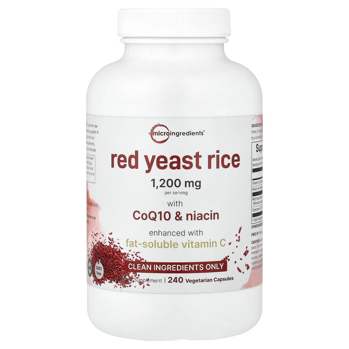 Micro Ingredients, Red Yeast Rice with CoQ10 & Niacin, 240 Vegetarian Capsules