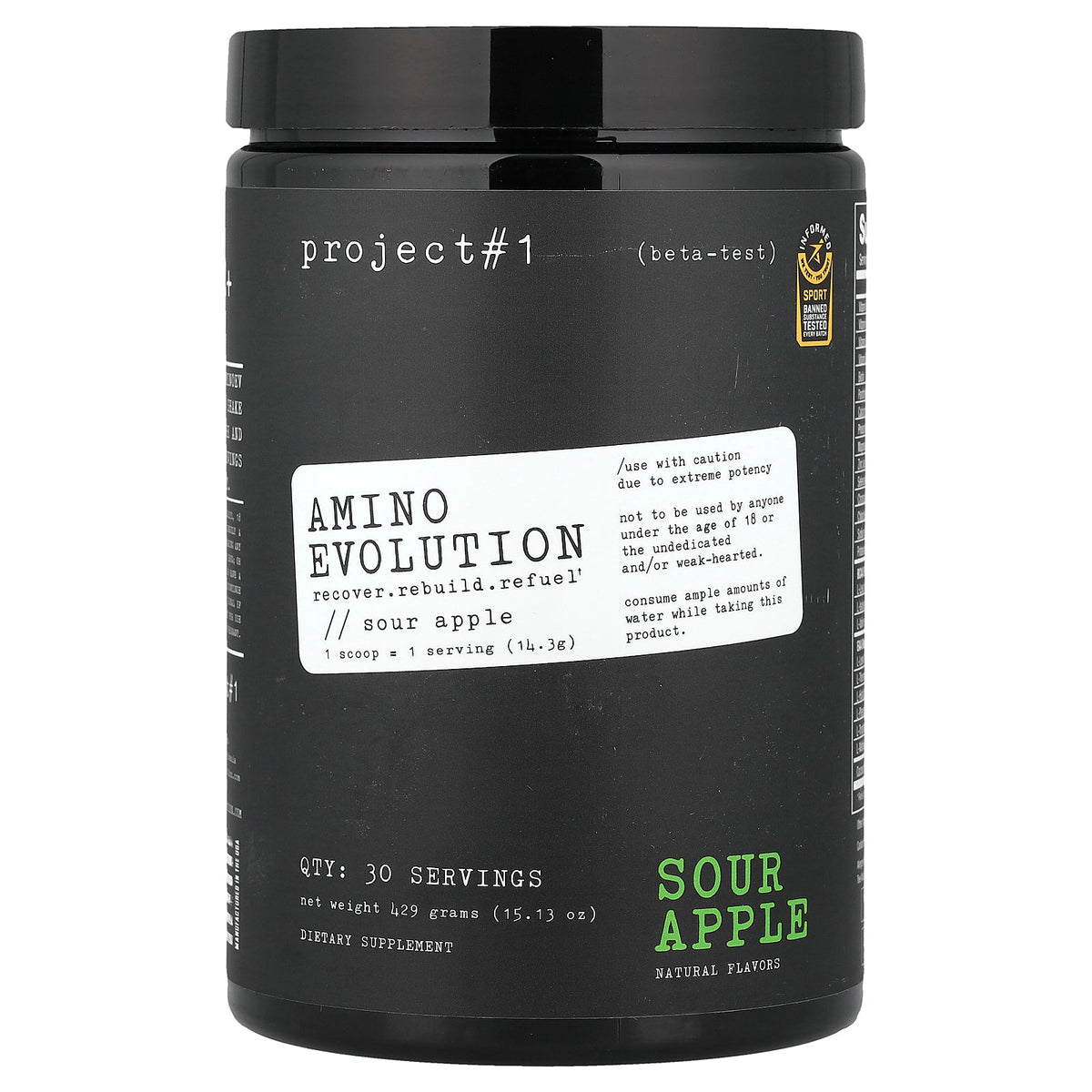Project 1 Nutrition, Amino Evolution, Sour Apple, 15.13 oz (429 g)