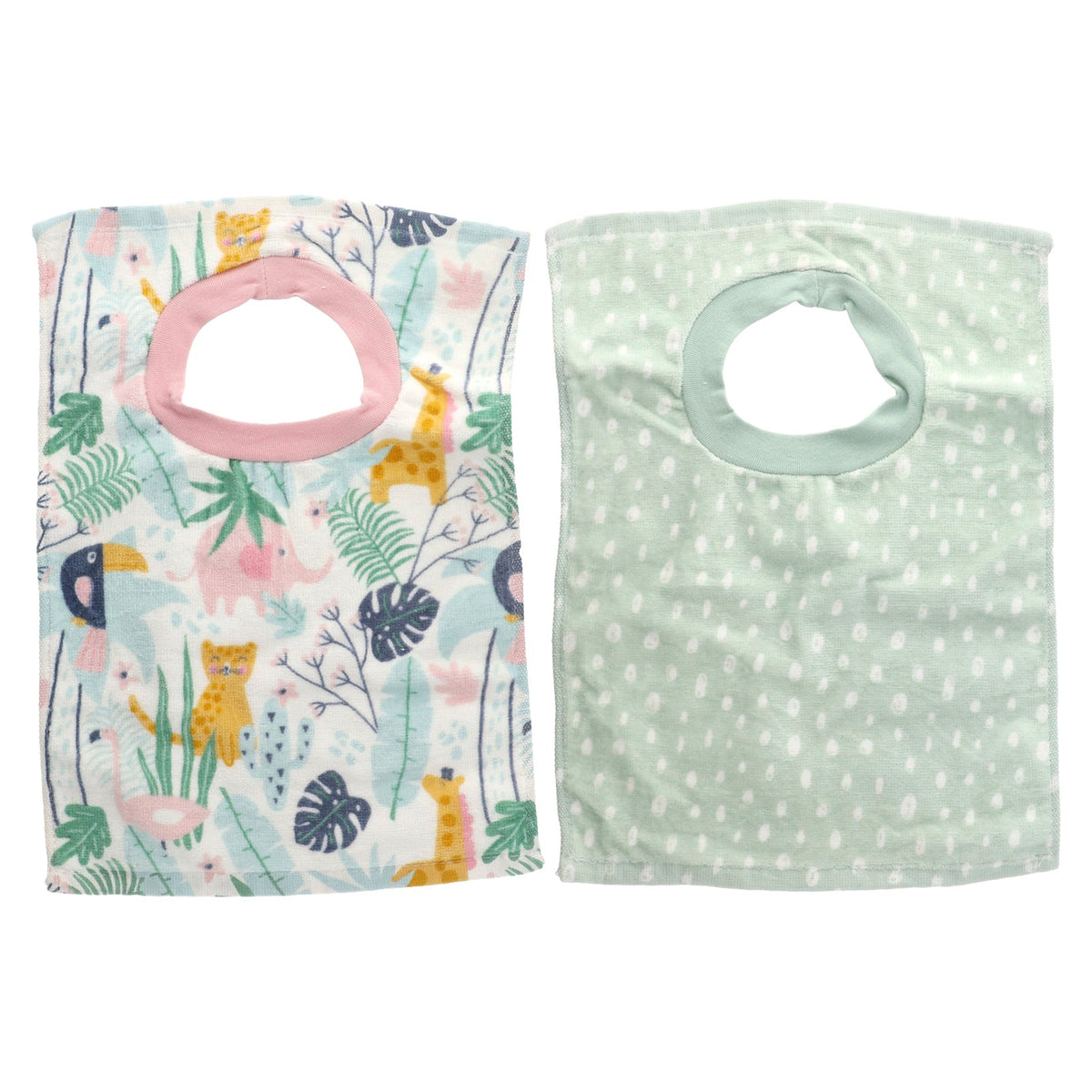 Neat Solutions, Baby Bibs, 6M+, Animals, 2 Count