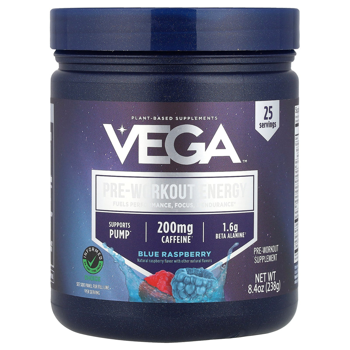 Vega, Pre-Workout Energy, Blue Raspberry, 8.4 oz (238 g)