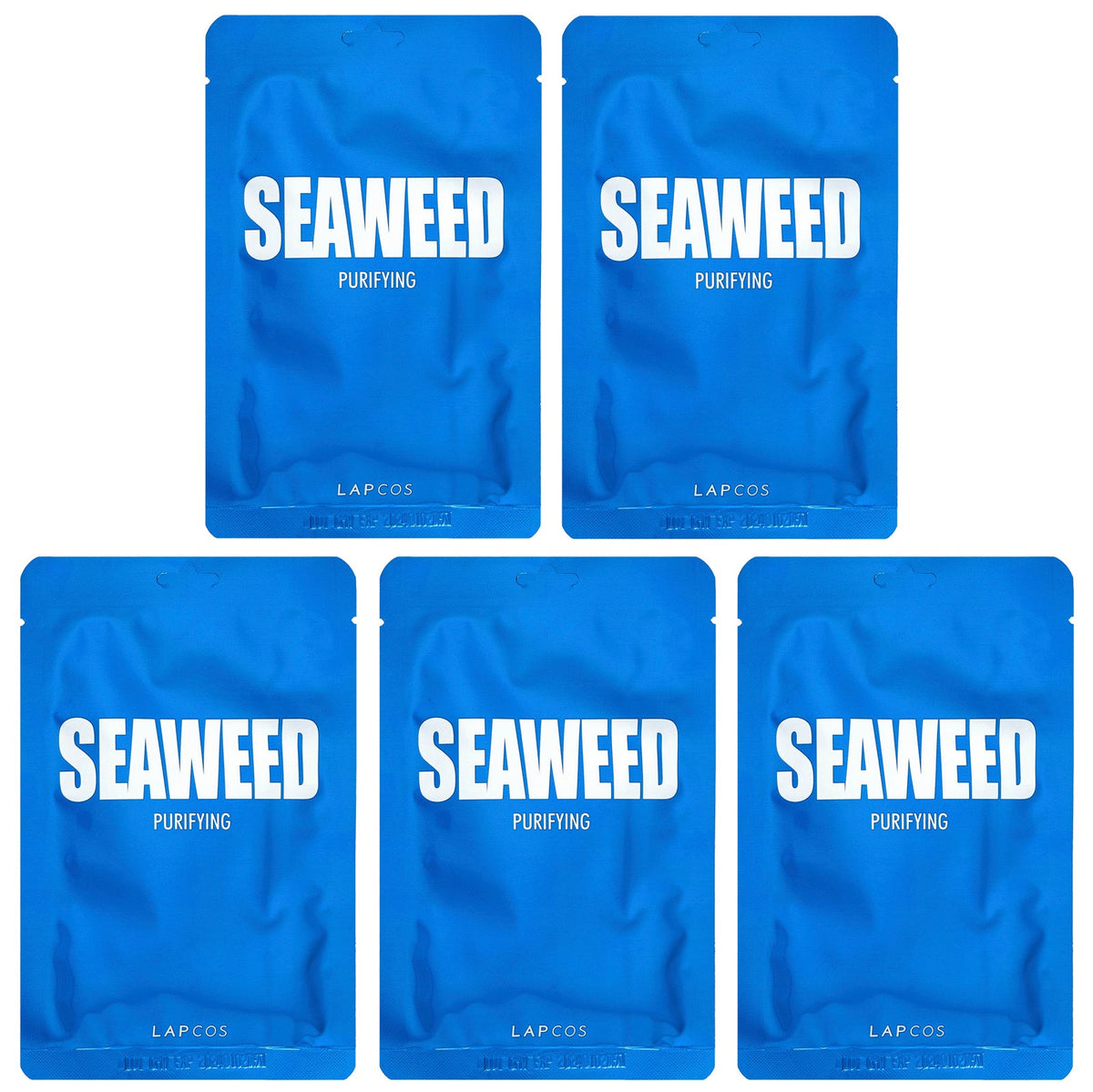 Lapcos, Seaweed Beauty Sheet Mask Set, Purifying, 5 Sheets, 0.84 fl oz (25 ml) Each