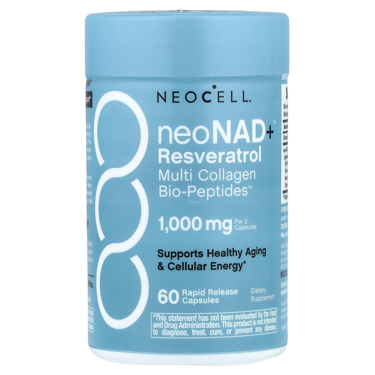NeoCell, neoNad+™ Resveratrol, Multi Collagen Bio-Peptides™, 60 Rapid Release Capsules