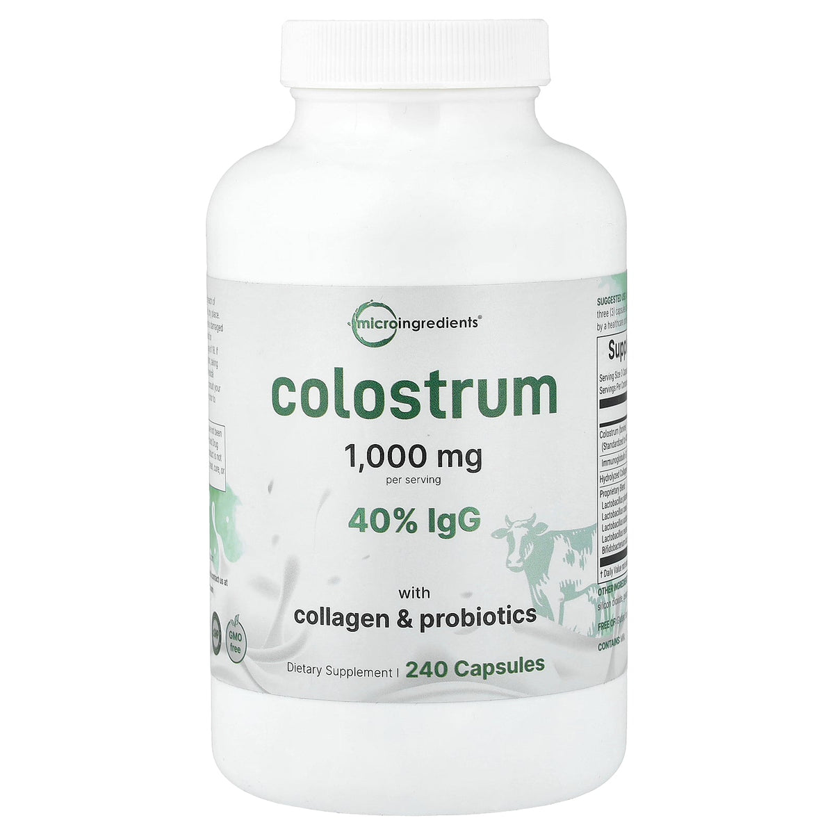 Micro Ingredients, Colostrum with Collagen & Probiotics, 240 Capsules