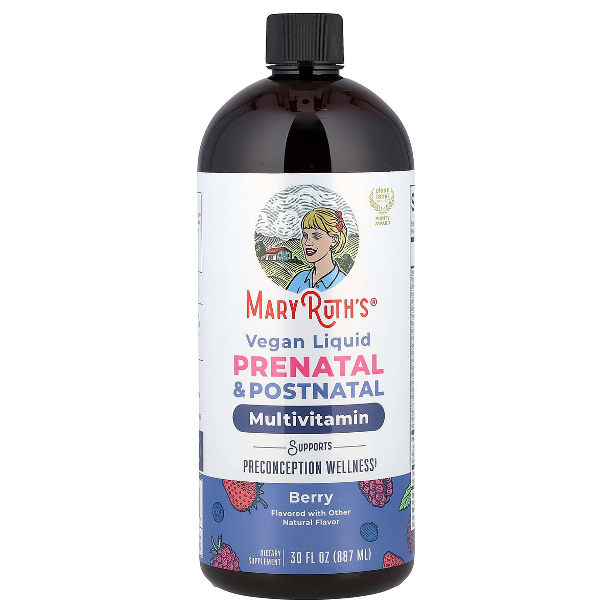 MaryRuth's, Vegan Liquid Prenatal & Postnatal Multivitamin, Berry, 30 fl oz (887 ml)