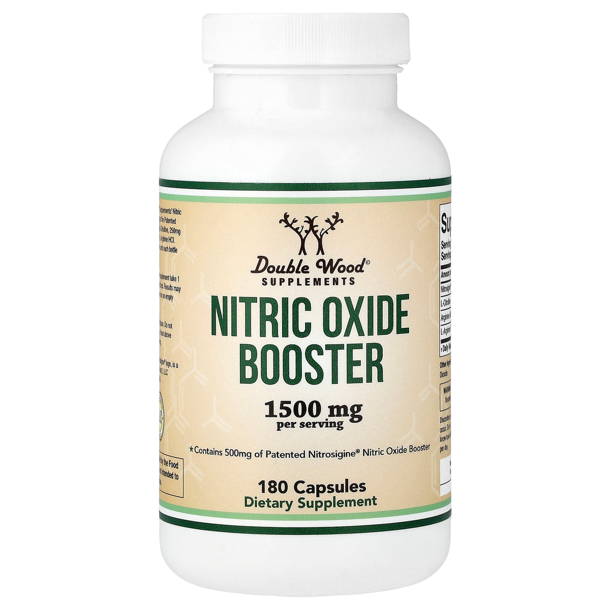 Double Wood Supplements, Nitric Oxide Booster, 180 Capsules