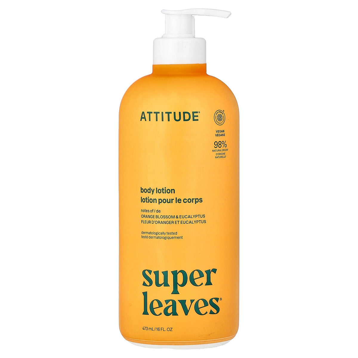 ATTITUDE, Super Leaves®, Body Lotion, Orange Blossom & Eucalyptus, 16 fl oz (473 ml)