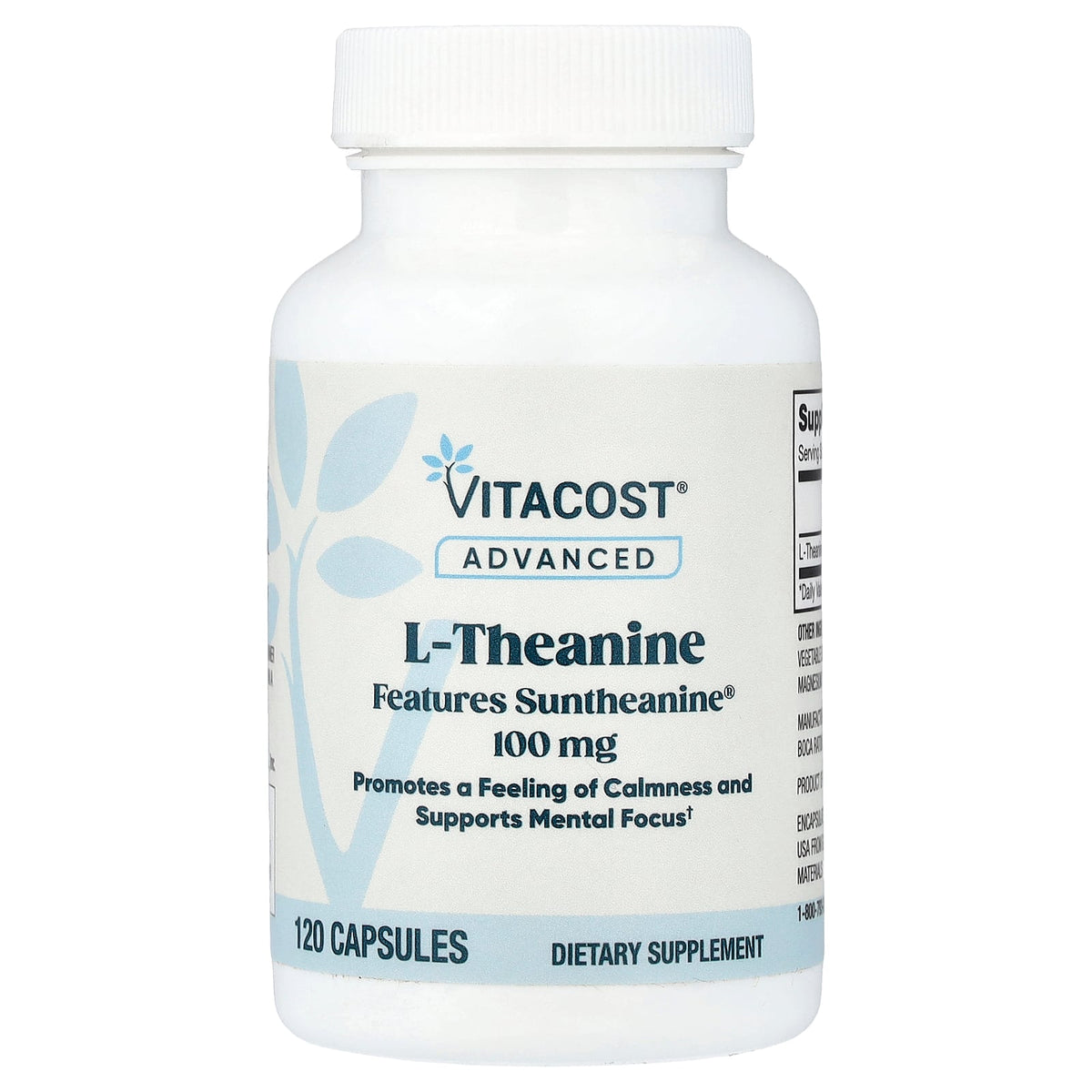 Vitacost, Advanced, L-Theanine Features Suntheanine®, 100 mg, 120 Capsules