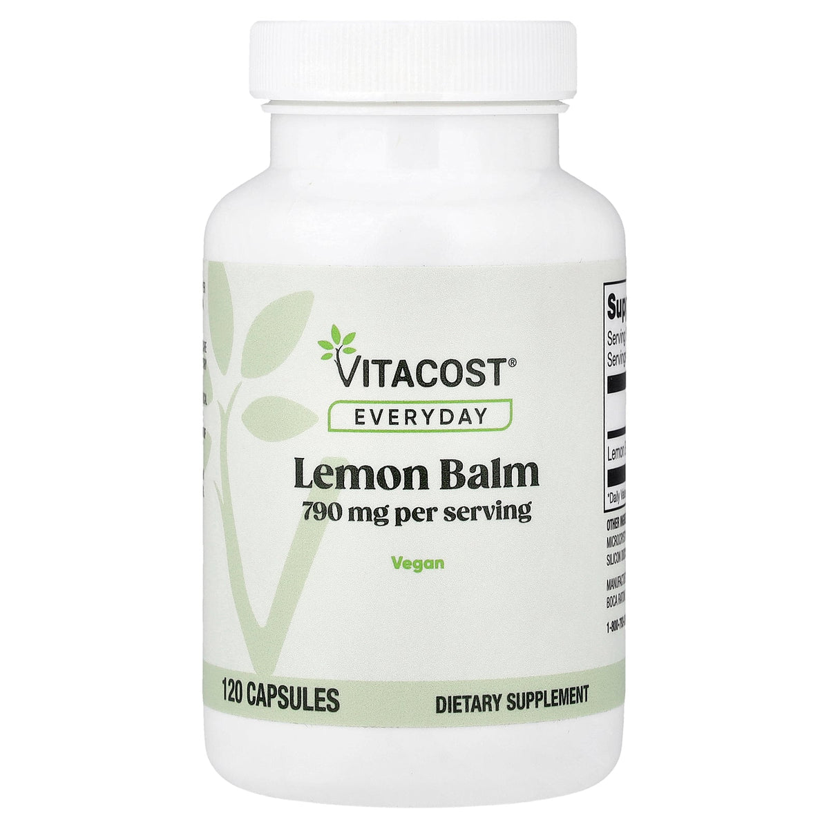 Vitacost, Everyday, Lemon Balm, 120 Capsules (395 mg per Capsule)