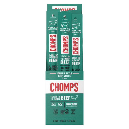 Chomps, Meat Sticks Zero Sugar Italian-Style Beef, 24 Sticks
