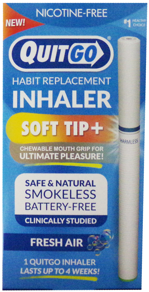 QuitGo, Stop Smoking Aid Smokeless & Vaporless Inhaler Soft Tip, 1 Inhaler