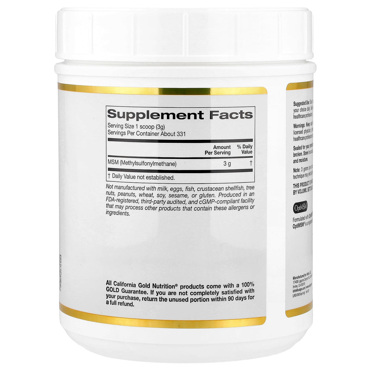 California Gold Nutrition, OptiMSM® Flakes, 35 oz (992 g)