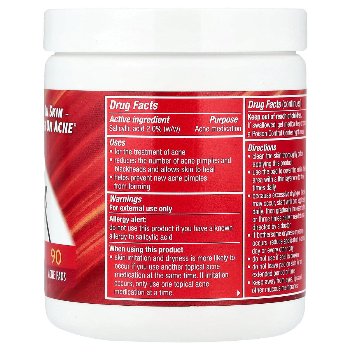 Stridex, Maximum, Alcohol Free, 90 Acne Pads