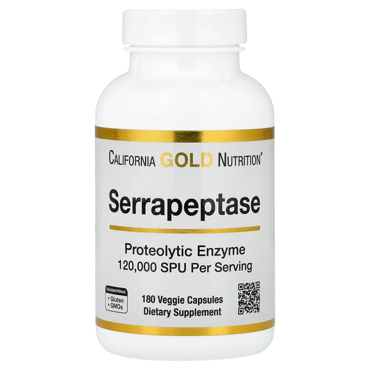 California Gold Nutrition, Serrapeptase, Proteolytic Enzyme, 120,000 SPUs, 180 Veggie Capsules