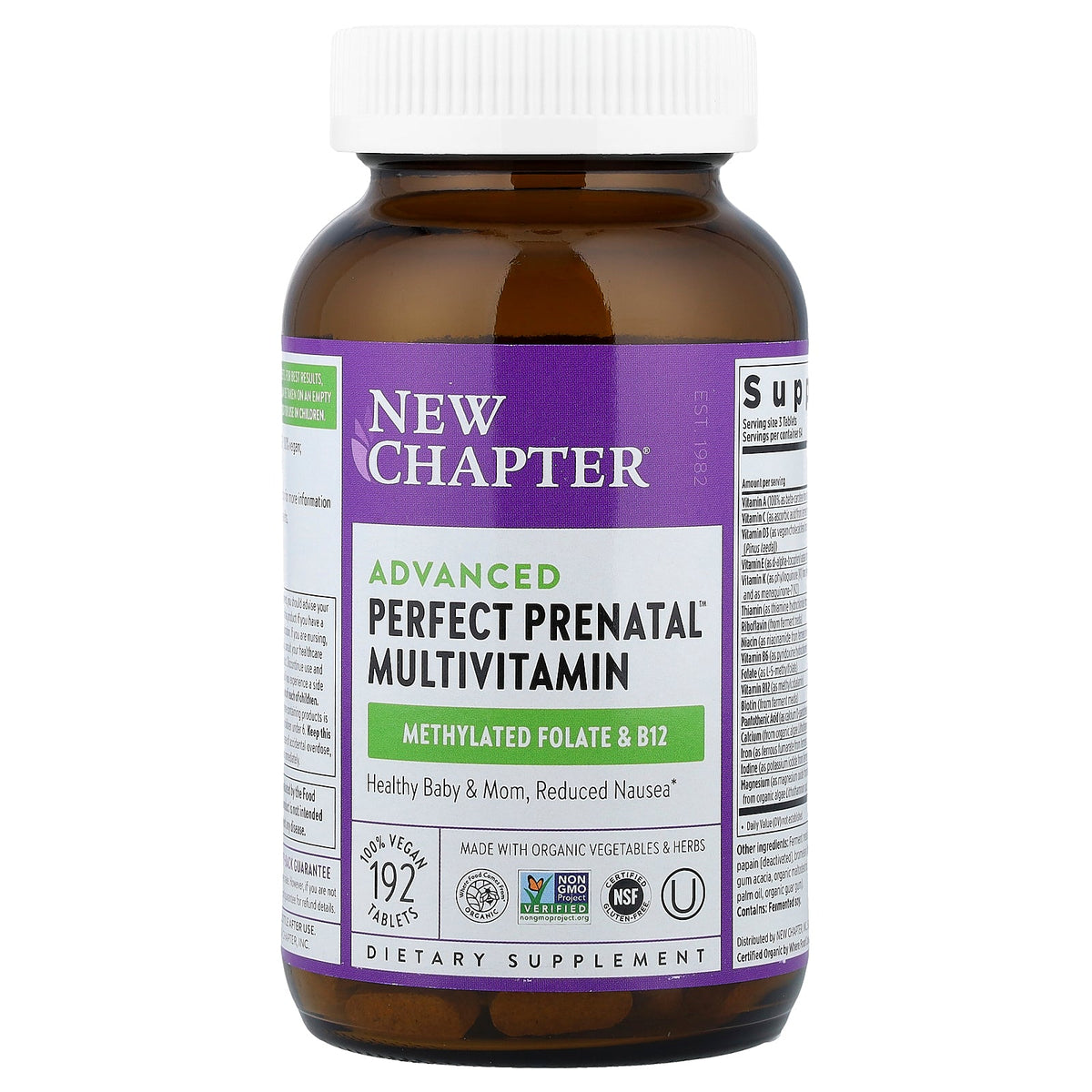 New Chapter, Advanced Perfect Prenatal™ Multivitamin, 192 Vegan Tablets