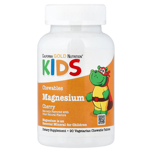 California Gold Nutrition, Chewable Magnesium for Children,  Cherry, 90 Vegetarian Tablets (50 mg per Tablet)