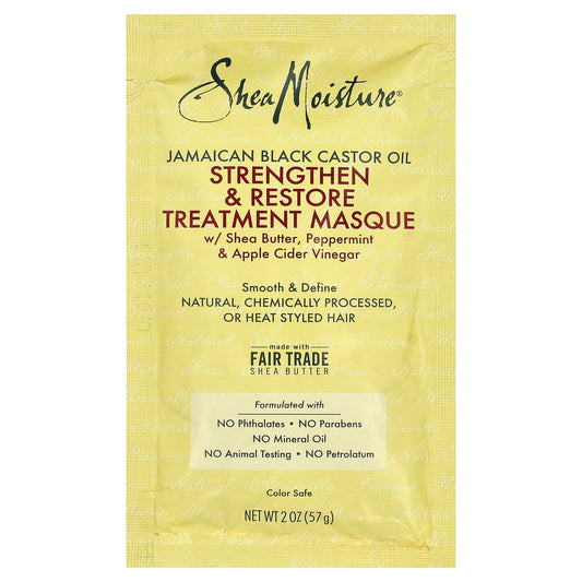 SheaMoisture, Jamaican Black Castor Oil, Strengthen & Restore Treatment Hair Masque, 2 oz (57 g)