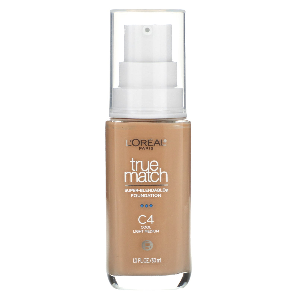 L'Oréal, True Match, Super-Blendable Foundation, C4 Cool Light Medium, 1 fl oz (30 ml)