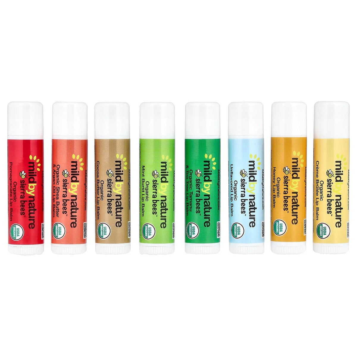 Mild By Nature, Sierra Bees™, Organic Lip Balms Combo Pack, 8 Pack, 0.15 oz (4.25 g) Each