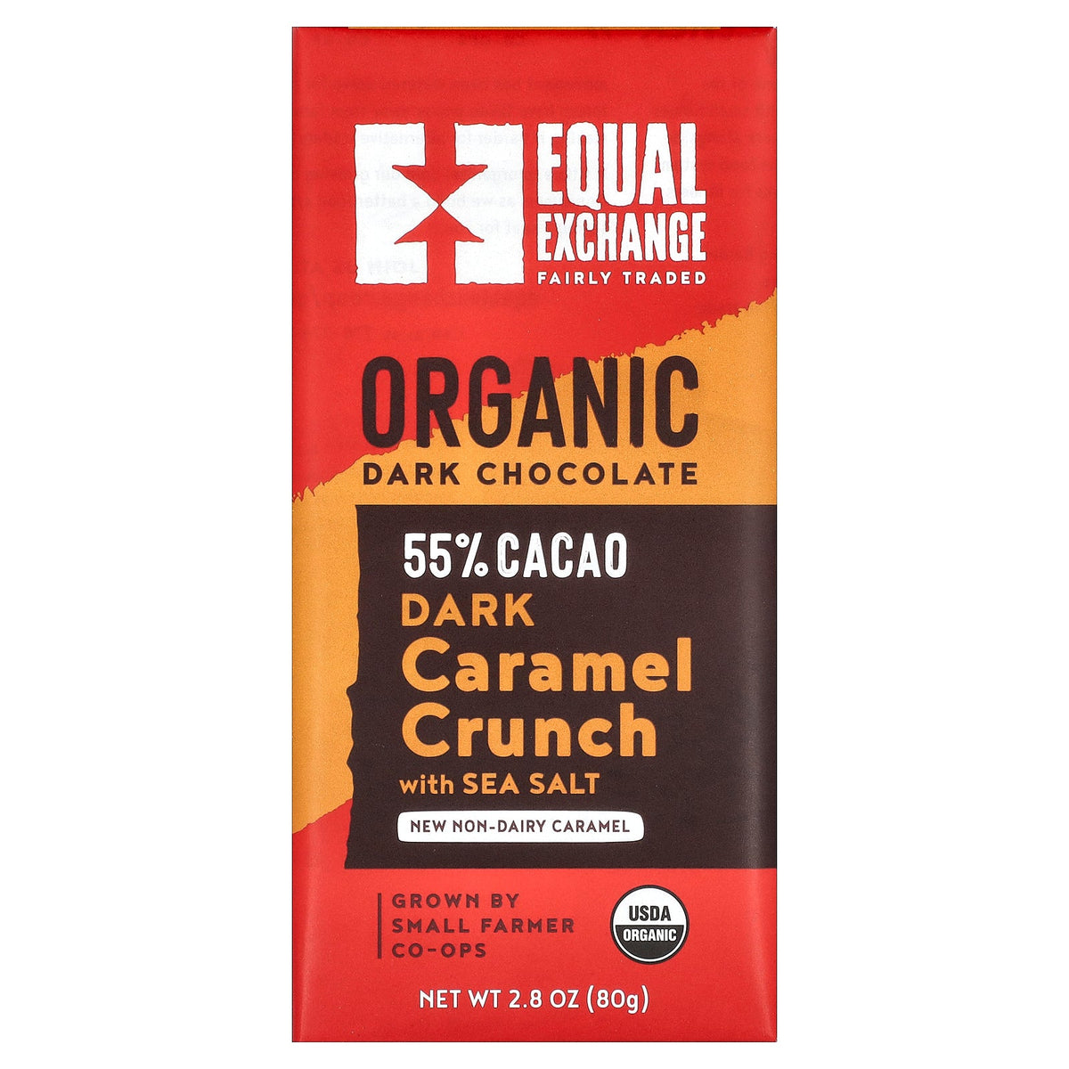 Equal Exchange, Organic Dark Chocolate, Caramel Crunch with Sea Salt, 55% Cacao, 2.8 oz (80 g)