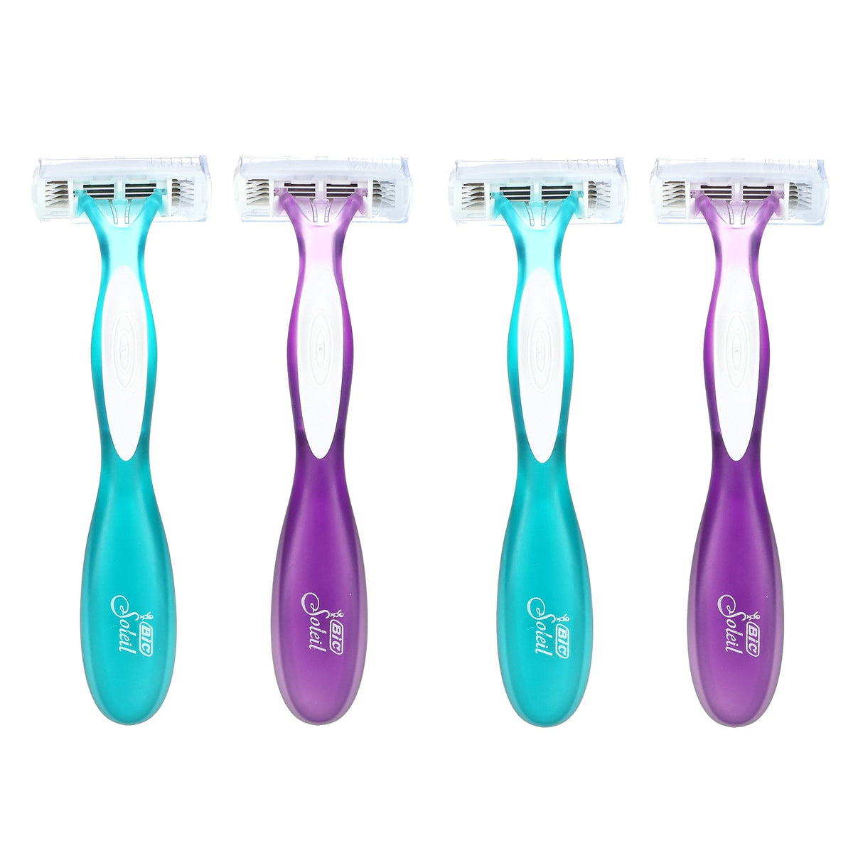 BIC, Soleil Escape, Women's Disposable Razors, Lavender & Eucalyptus, 4 Razors