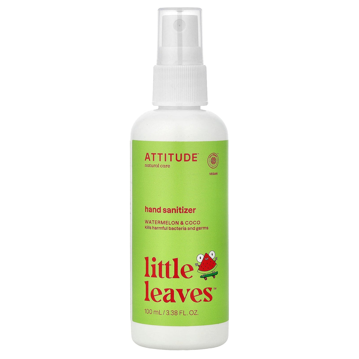 ATTITUDE, Little Leaves™ Hand Sanitizer, Watermelon & Coco, 3.38 fl oz (100 ml)