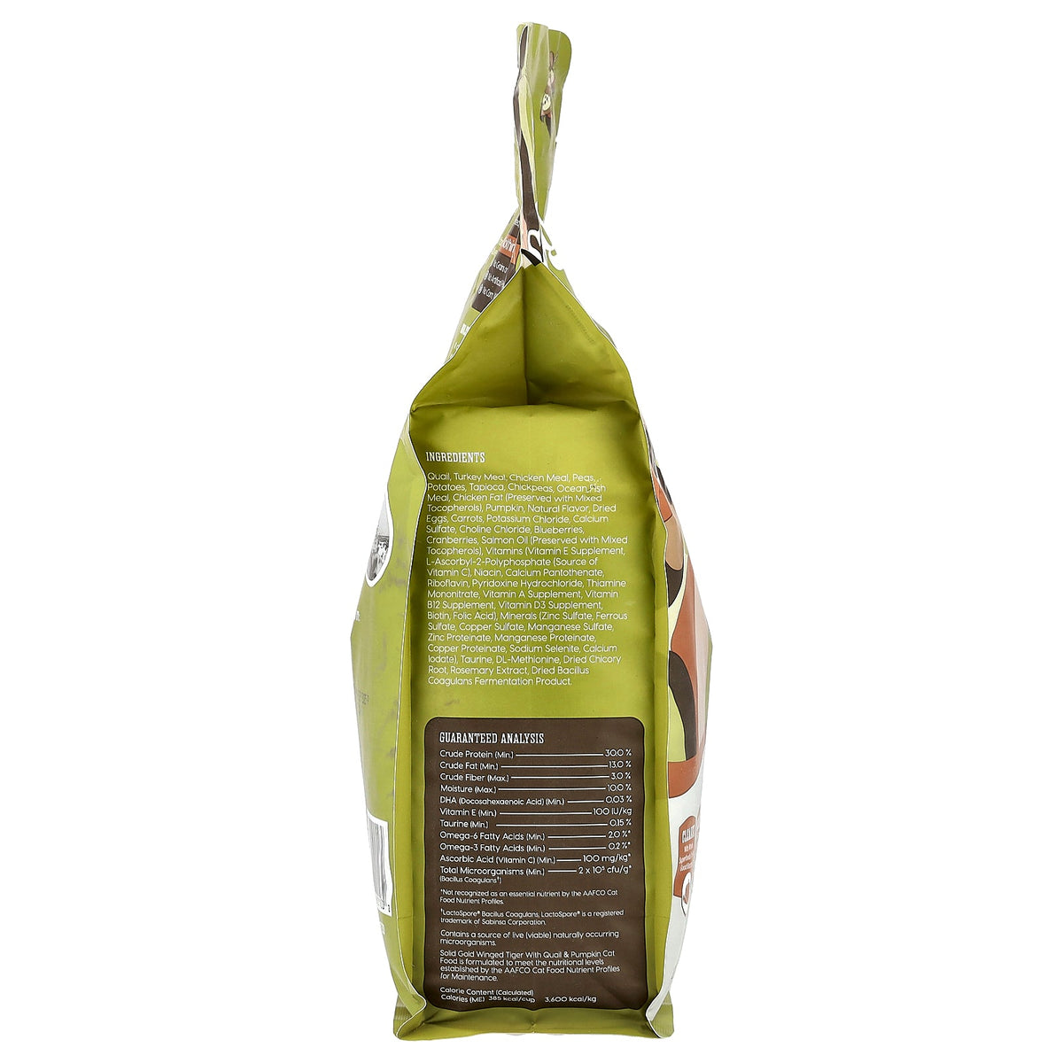 Solid Gold, Winged Tiger™, For Cats, Adult, With Quail & Pumpkin, 3 lbs (1.36 kg)