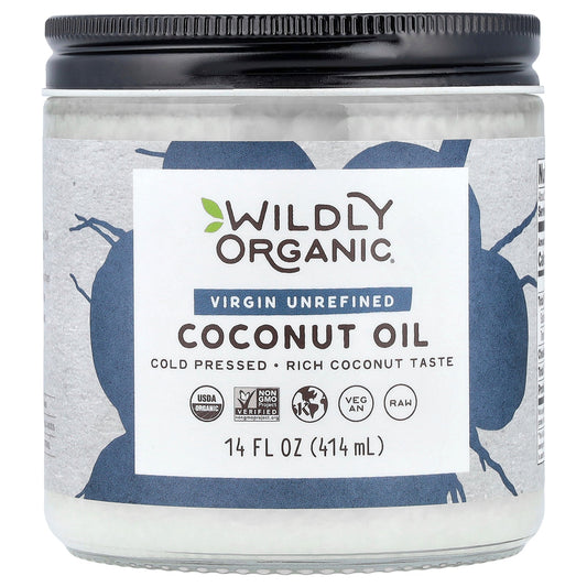 Wildly Organic, Virgin Unrefined Coconut Oil, 14 fl oz (414 ml)