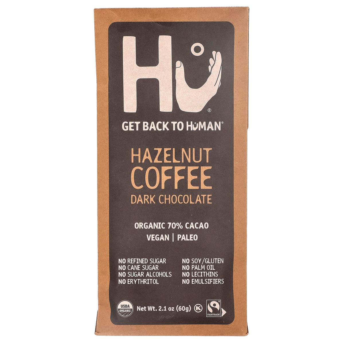 Hu, Hazelnut Coffee, Dark Chocolate, 70% Cacao, 2.1 oz (60 g)