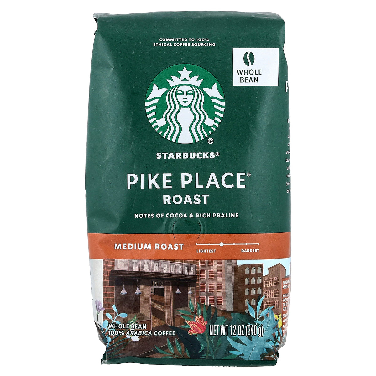Starbucks, Pike Place® Coffee, Whole Bean, Medium Roast, 12 oz (340 g)