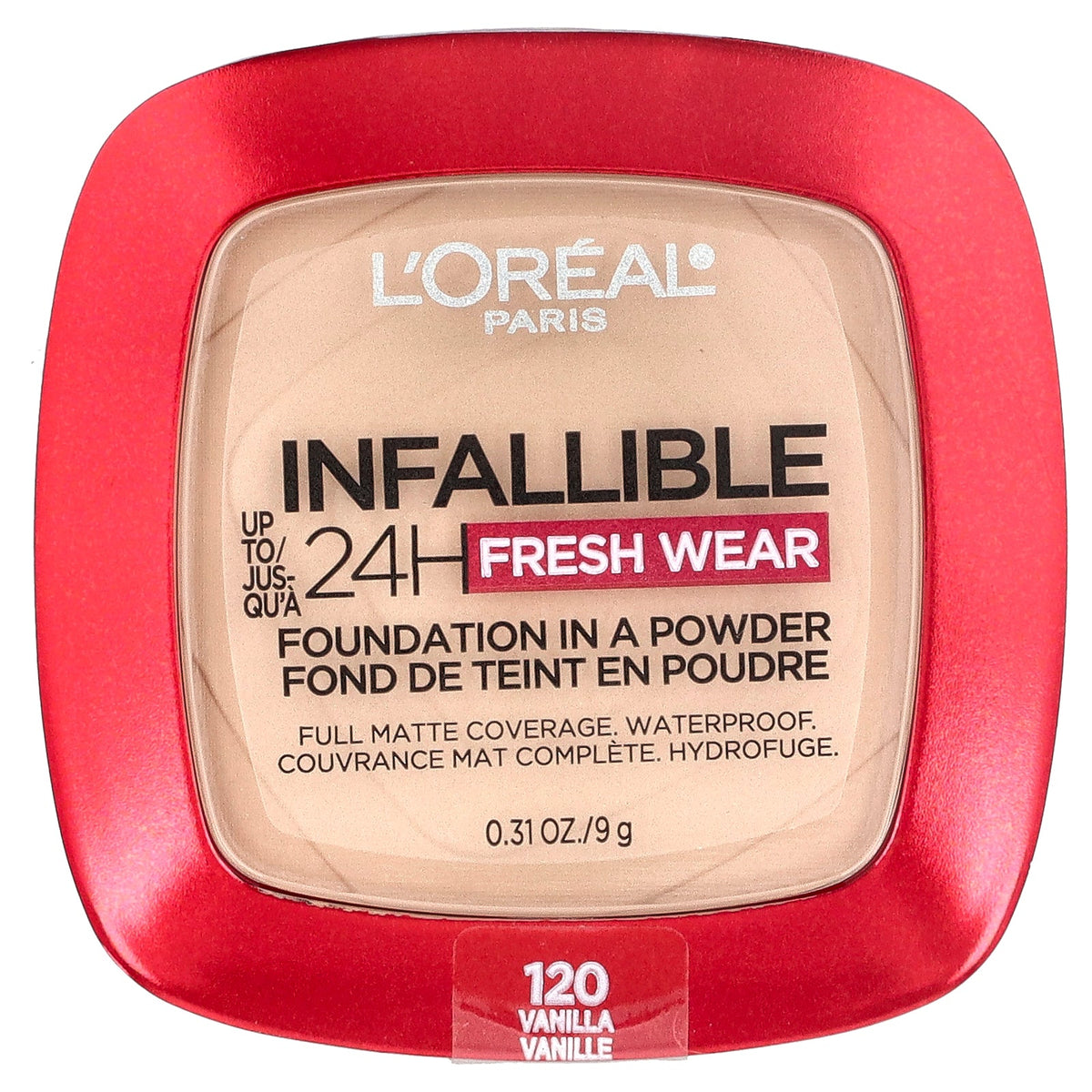L'Oréal, Infallible 24H Fresh Wear, Foundation In A Powder, 120 Vanilla, 0.31 oz (9 g)
