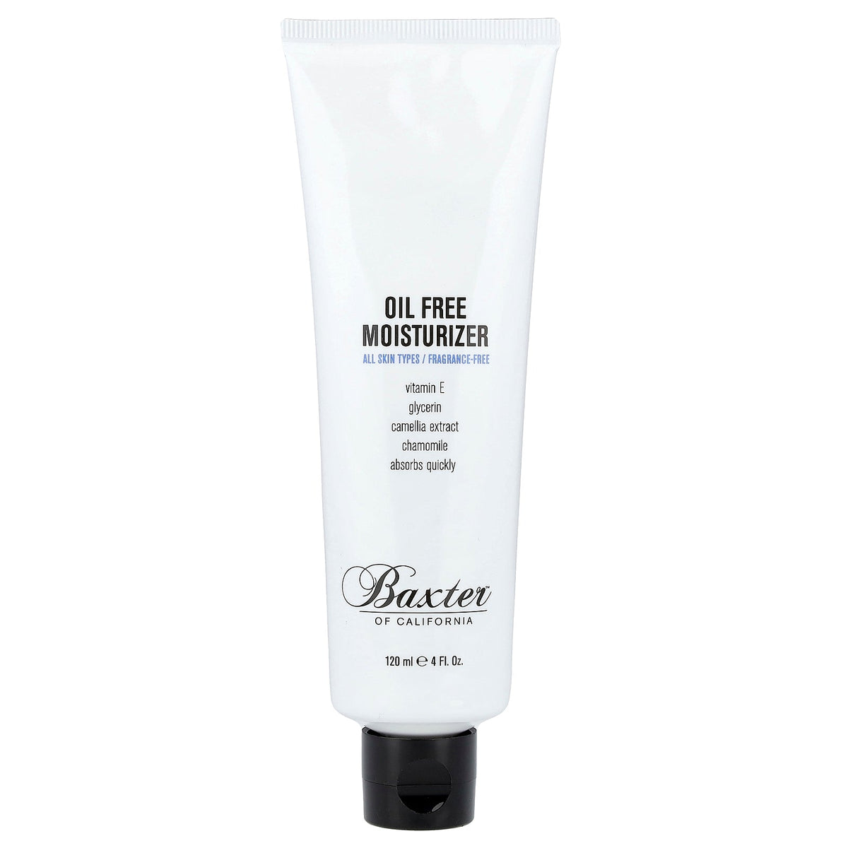 Baxter of California, Oil Free Moisturizer, All Skin Types, Fragrance-Free, 4 fl oz (120 ml)