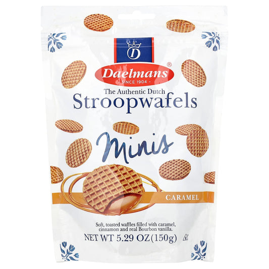 Daelmans, Mini Stroopwafels, Caramel, 5.29 oz (150 g)