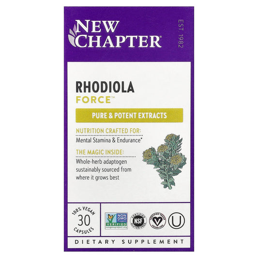 New Chapter, Rhodiola Force™, 30 Vegan Capsules (300 mg per Capsule)