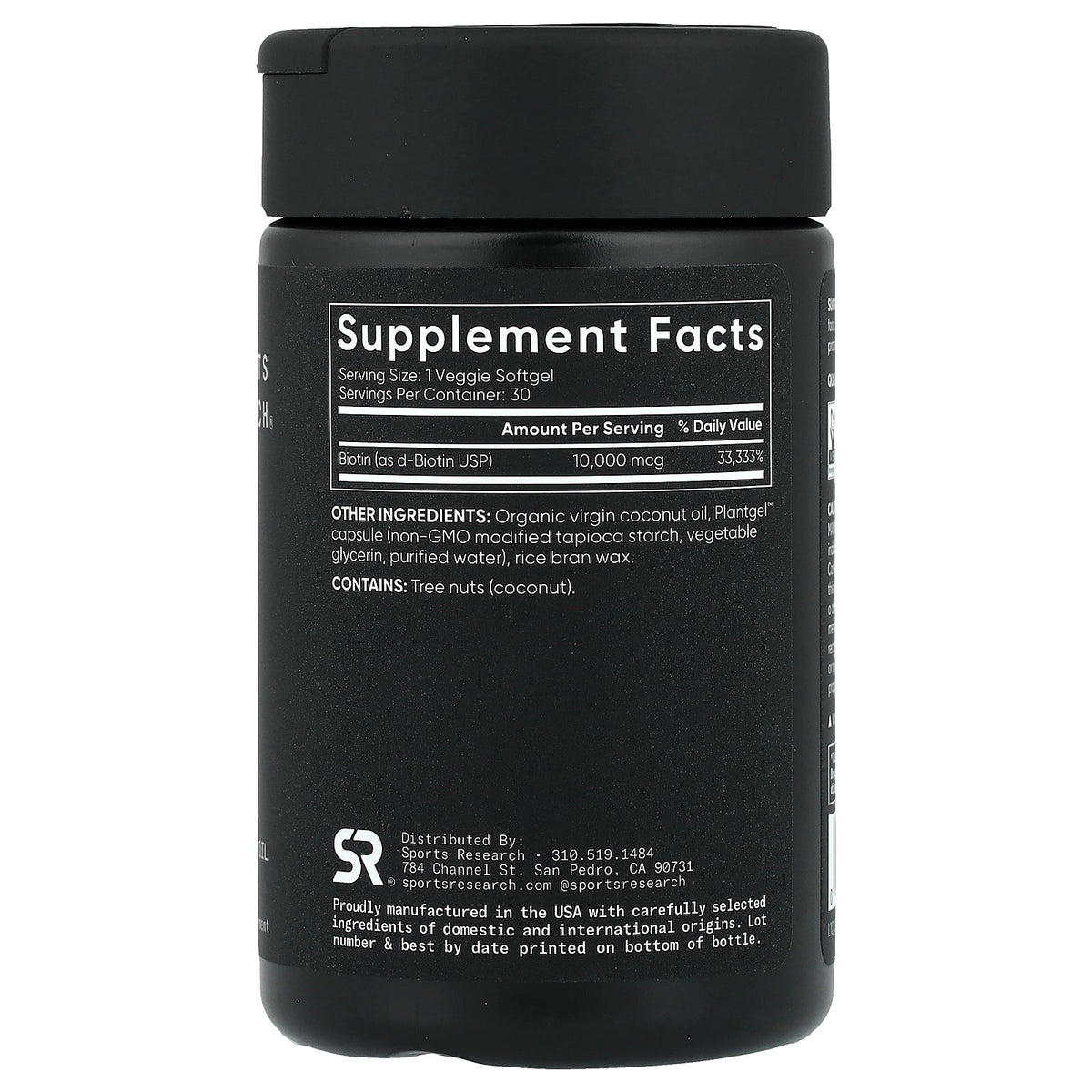 Sports Research, Biotin, 10,000 mcg, 30 Veggie Softgels