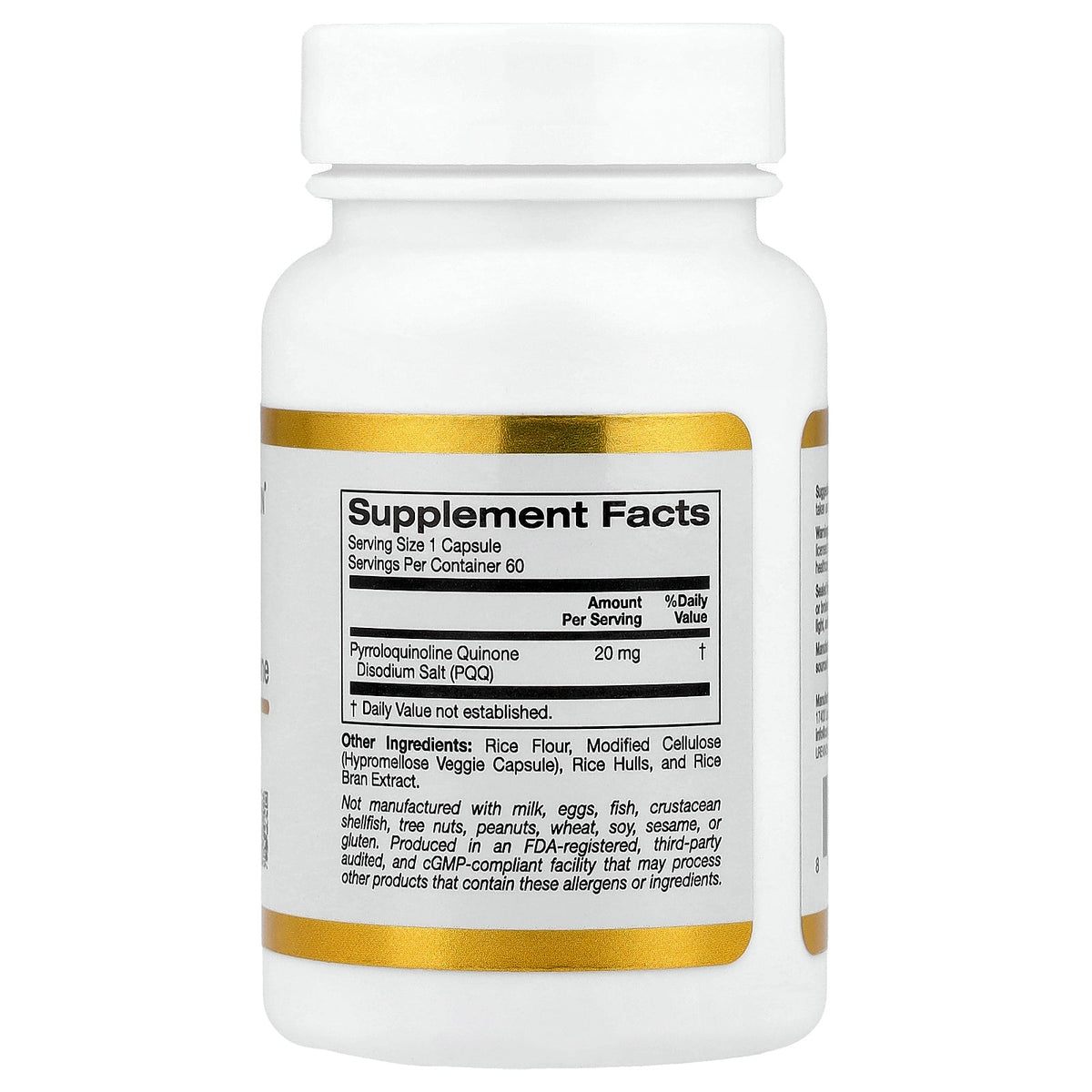 California Gold Nutrition, PQQ, 20 mg, 60 Veggie Capsules