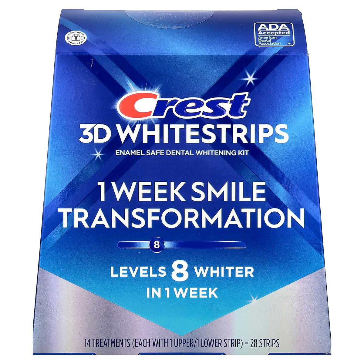 Crest, 3D Whitestrips™, Enamel Safe Dental Whitening Kit, 28 Strips