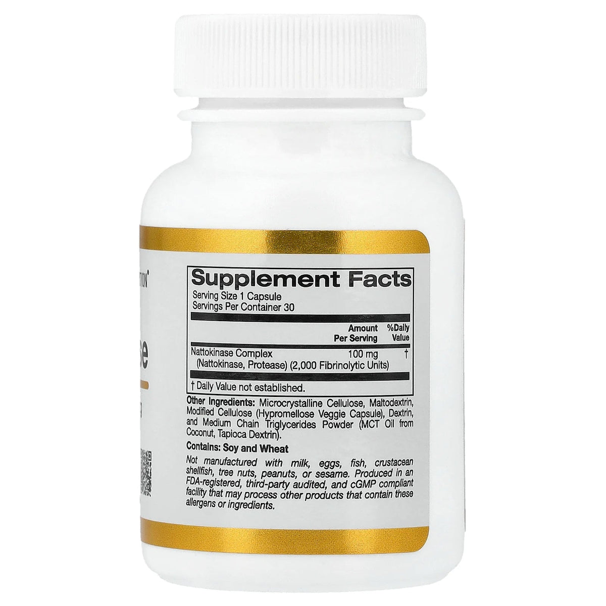 California Gold Nutrition, Nattokinase, Proteolytic Enzyme, 2,000 FUs, 30 Veggie Capsules