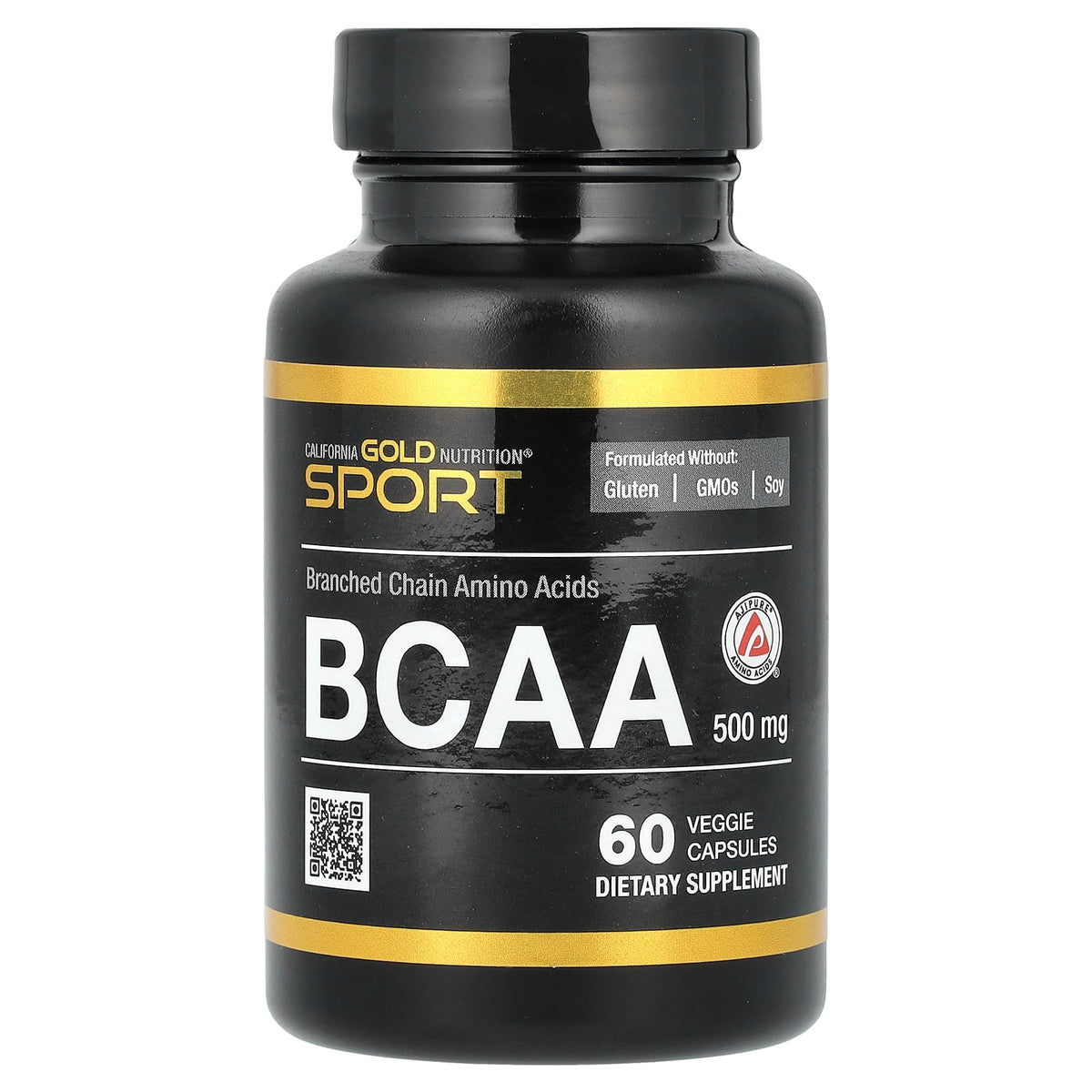 California Gold Nutrition, Sport, BCAA, AjiPure® Branched Chain Amino Acids 2:1:1 with L-Leucine, L-Isoleucine, and L-Valine, 500 mg, 60 Veggie Capsules
