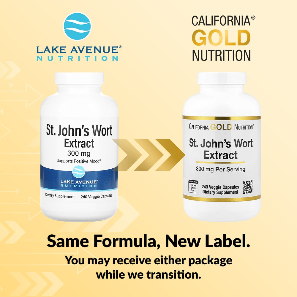California Gold Nutrition, St. John's Wort Extract, 300 mg, 240 Veggie Capsules