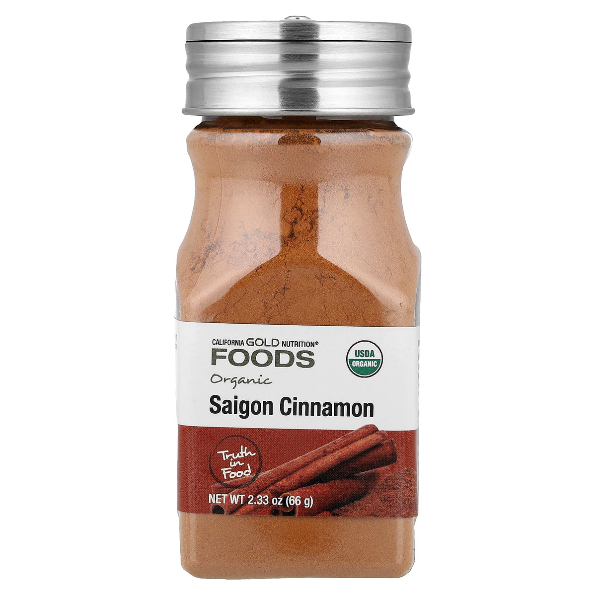 California Gold Nutrition, Foods, Organic Saigon Cinnamon, 2.33 oz (66 g)