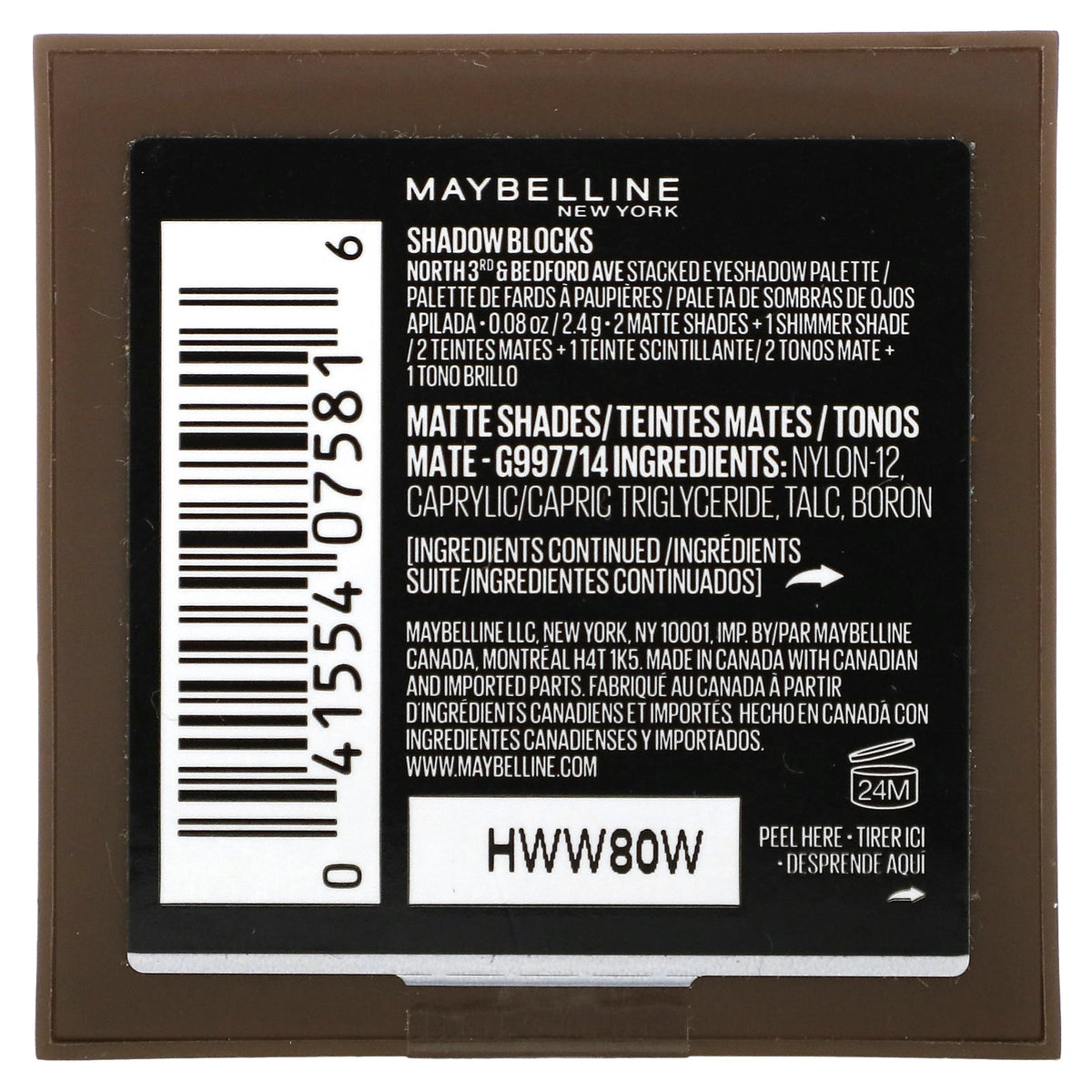 Maybelline, Shadow Blocks, 30 North 3rd & Bedford Ave, 0.08 oz (2.4 g)