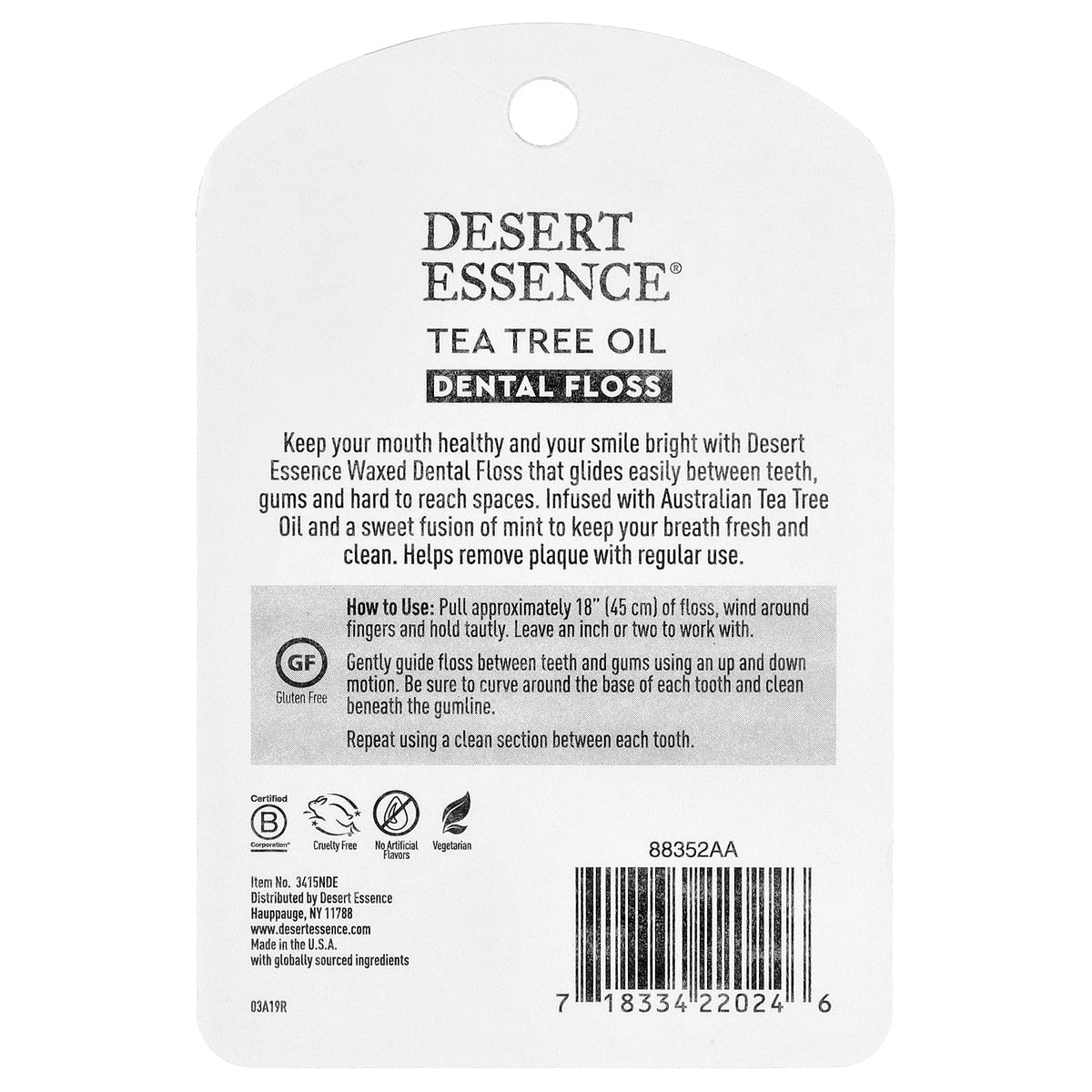 Desert Essence, Dental Floss, Waxed, Tea Tree Oil, 6 Count, 50 yds (45.7 m) Each